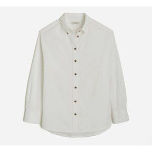 Madewell Oversized Button-Up Shirt in Oxford Women's Size XXS in White NWT!